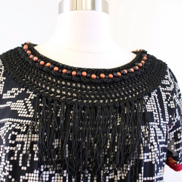 Floreat Abelia Fringe Embroidered Beaded Dress - Picture 4 of 9